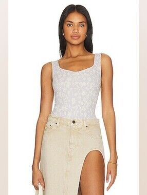 Free People Clean Lines Floral Print Bodysuit